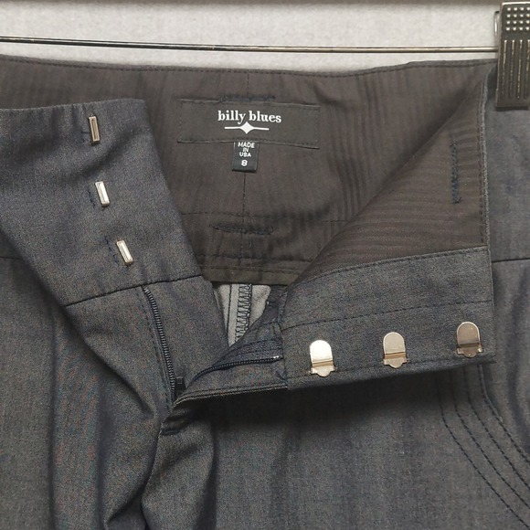 Billy Blues Dress Pants Womens 8 Wide Leg Charcoal Gray Stretch Career Workwear - Picture 9 of 16